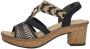 Rieker Zwarte sandalette met geweven bandjes en glitterzool Black Dames - Thumbnail 2