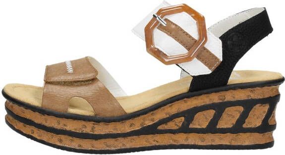 Rieker Sandaaltjes zomerschoen sandaal sleehak in modieuze look - Foto 3