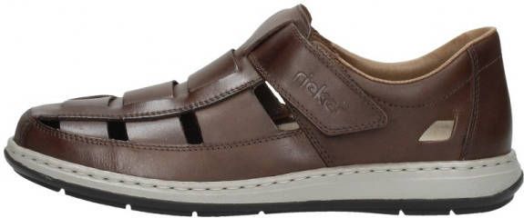 Rieker Heren Klittenbandschoenen Middel Bruin - Schoenen.nl