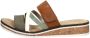 Rieker Comfort Slipper Groen Bruin Wit Bandjes Multicolor Dames - Thumbnail 2