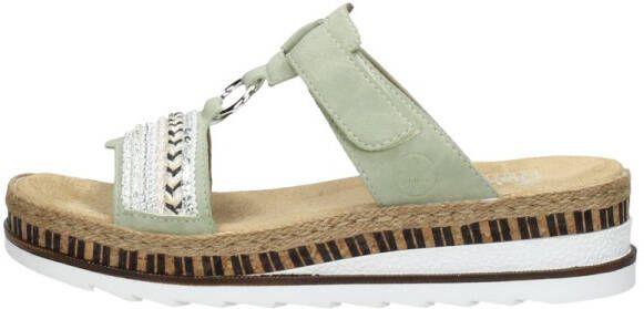 Rieker Slippers sleehak zomerschoen pantoffels met decoratieve kralen - Foto 7