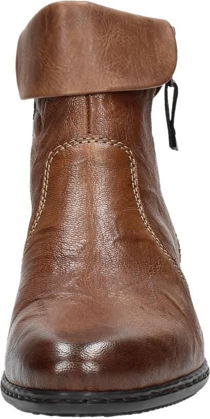 Rieker Comfortabele leren enkellaars met dubbele rits Brown - Foto 5