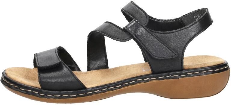 Rieker Comfortabele Zwarte Sandaal met Klittenbandsluiting Black Dames - Foto 5