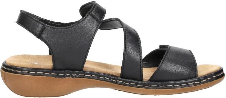 Rieker Comfortabele Zwarte Sandaal met Klittenbandsluiting Black Dames - Foto 10
