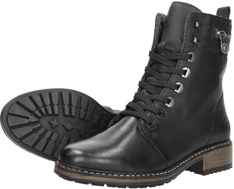 Rieker Waterdichte sneakers met ritssluiting en uitneembaar voetbed Black - Foto 11