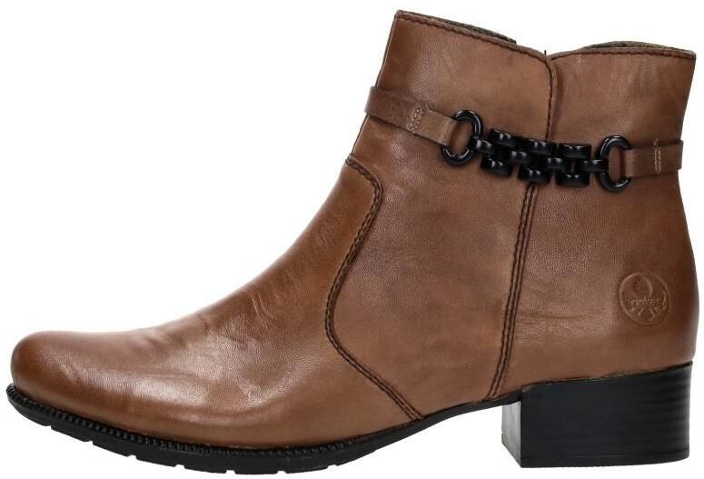 Rieker Stijlvolle cognac enkellaars met zwarte riem Bruin Dames - Foto 4