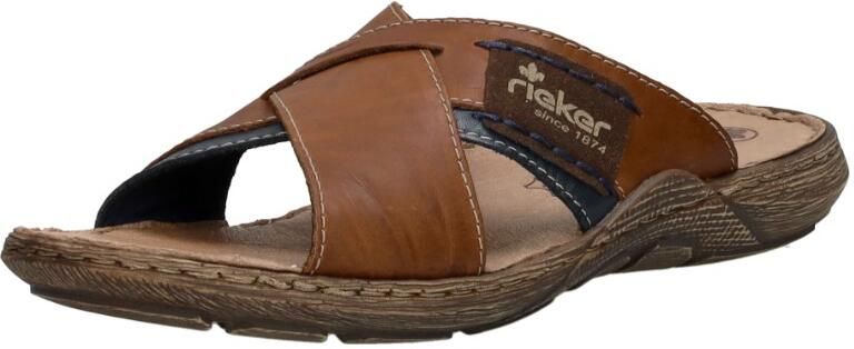 Rieker Bruine Leren Heren Slipper met Zacht Voetbed en Stoere Zool Bruin Heren - Foto 8