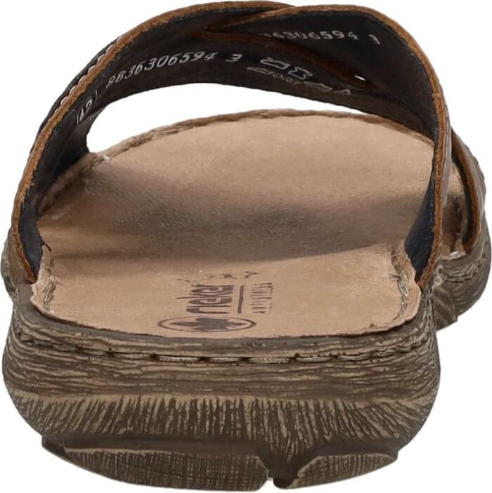 Rieker Bruine Leren Heren Slipper met Zacht Voetbed en Stoere Zool Bruin Heren - Foto 5