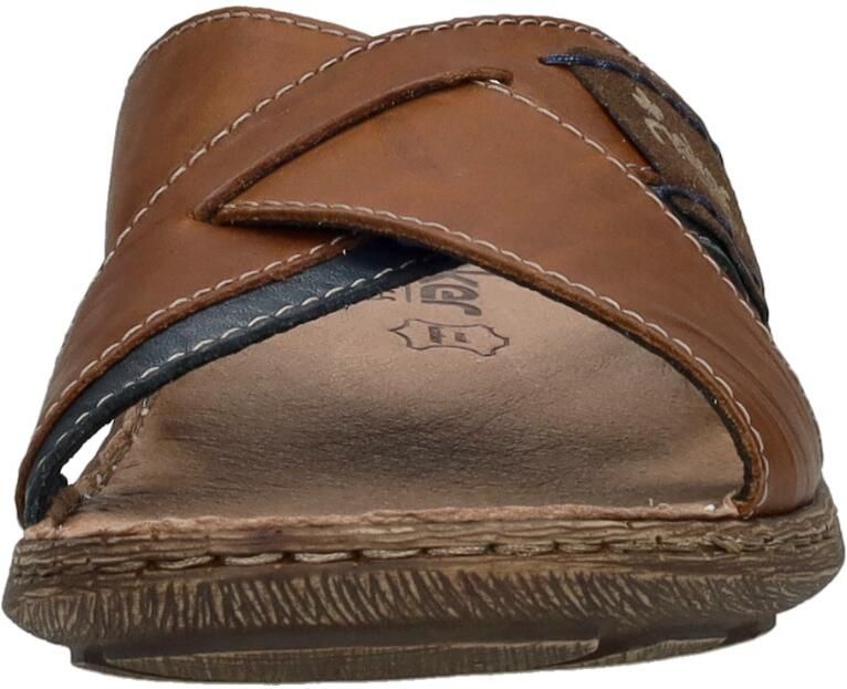 Rieker Bruine Leren Heren Slipper met Zacht Voetbed en Stoere Zool Bruin Heren - Foto 6