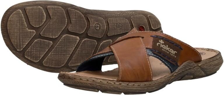 Rieker Bruine Leren Heren Slipper met Zacht Voetbed en Stoere Zool Bruin Heren - Foto 7