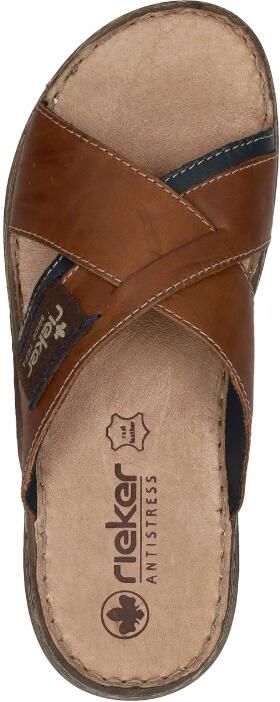 Rieker Bruine Leren Heren Slipper met Zacht Voetbed en Stoere Zool Bruin Heren - Foto 9