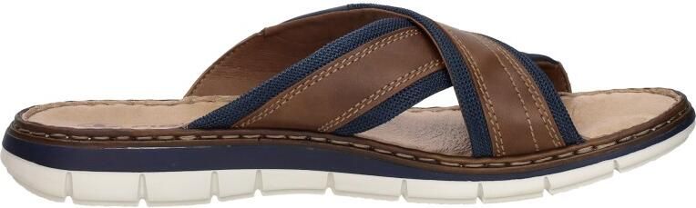 Rieker Slipper 25182-14 Blauw Bruin - Foto 8
