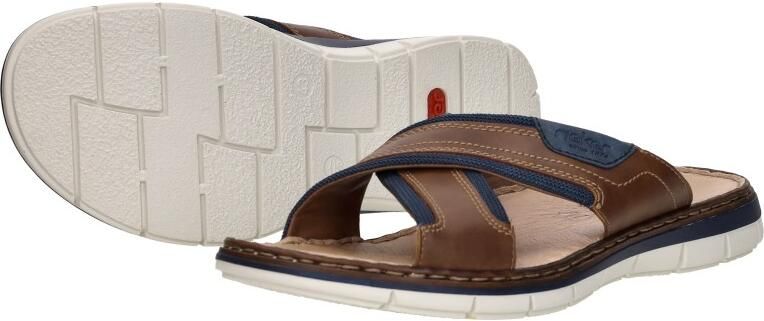 Rieker Slipper 25182-14 Blauw Bruin - Foto 6