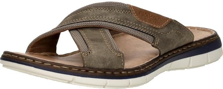Rieker Slippers wig-hak zomerschoen slippers met grote siergesp - Foto 14