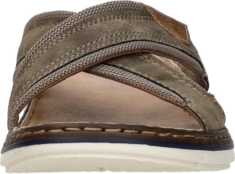 Rieker Slippers wig-hak zomerschoen slippers met grote siergesp - Foto 10