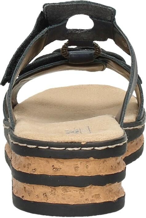 Rieker Blauwe Synthetische Sandalen met Klittenbandsluiting Blauw Dames - Foto 7