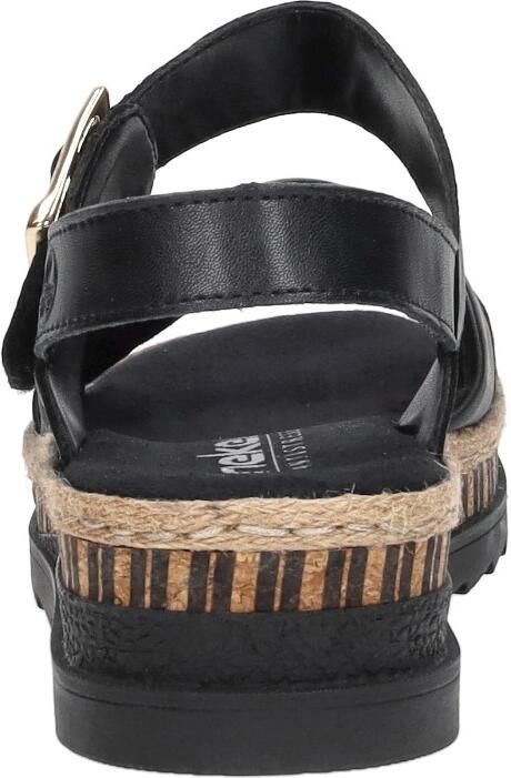 Rieker Comfortabele Leren Sandalen met Verhoogde Zool Black Dames - Foto 11