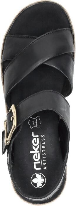 Rieker Comfortabele Leren Sandalen met Verhoogde Zool Black Dames - Foto 13