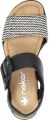 Rieker Sandalen met sleehak 68172-00 - Zwart