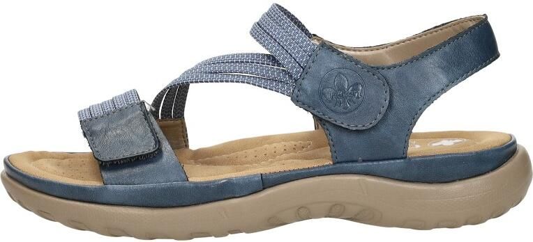 Rieker Blauwe Comfort Sandaal met Klittenbandsluiting Blue Dames - Foto 5