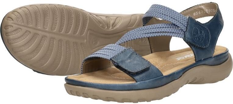 Rieker Blauwe Comfort Sandaal met Klittenbandsluiting Blue Dames - Foto 10