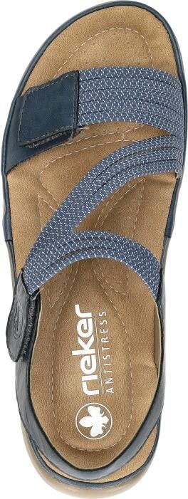 Rieker Blauwe Comfort Sandaal met Klittenbandsluiting Blue Dames - Foto 11