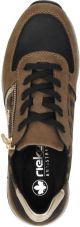 Rieker Sneakers vrijetijdsschoen veterschoen halfschoen met modieuze accenten - Bruin