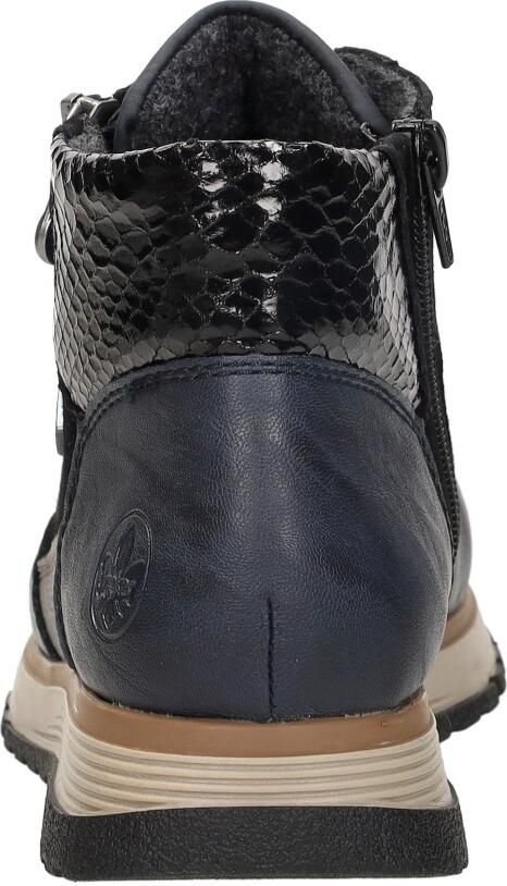 Rieker Dames Veterboot Gevoerd 49040-14 Blauw Wijdte H - Foto 8