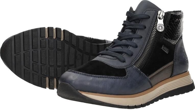 Rieker Dames Veterboot Gevoerd 49040-14 Blauw Wijdte H - Foto 9