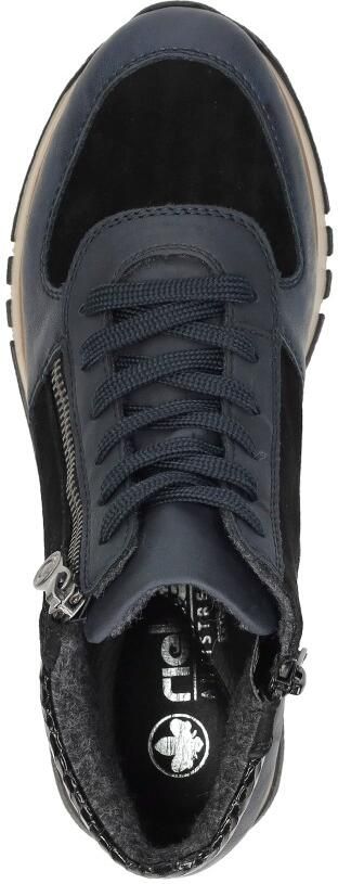 Rieker Dames Veterboot Gevoerd 49040-14 Blauw Wijdte H - Foto 6