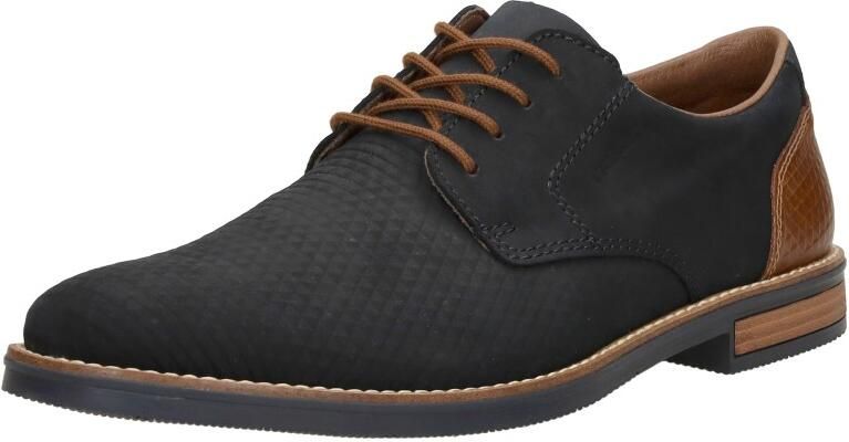 Rieker Blauwe Leren Veterschoenen met Cognac Accents Blue Heren - Foto 11