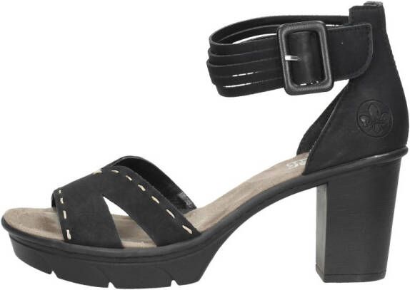 Rieker Zwarte Synthetische Hoge Hak Sandalen Black Dames - Foto 2