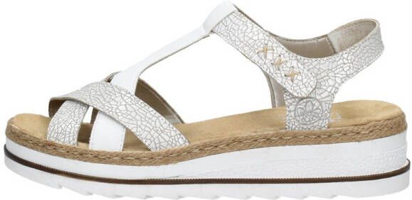 Rieker Comfortabele witte sandaal met leuke print White Dames - Foto 4