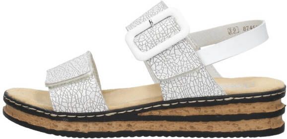 Rieker Witte Speelse Sandaal met Klittenbandsluiting White Dames - Foto 3