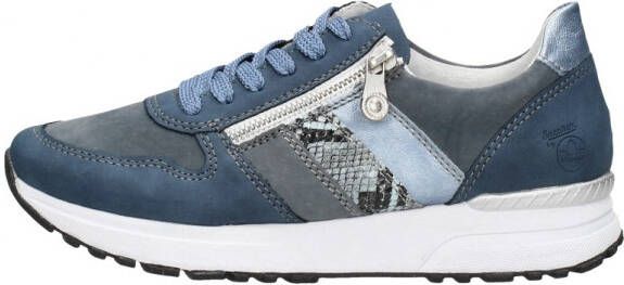 Rieker Blauwe Leren Sneaker met Print Detail Multicolor Dames - Foto 4