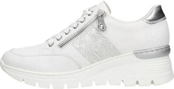 Rieker Sneakers met sleehak lage schoen vrijetijdsschoen veterschoen sneaker met rits