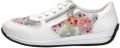 Rieker Comfortabele witte sneaker met leuk print Multicolor Dames - Wit