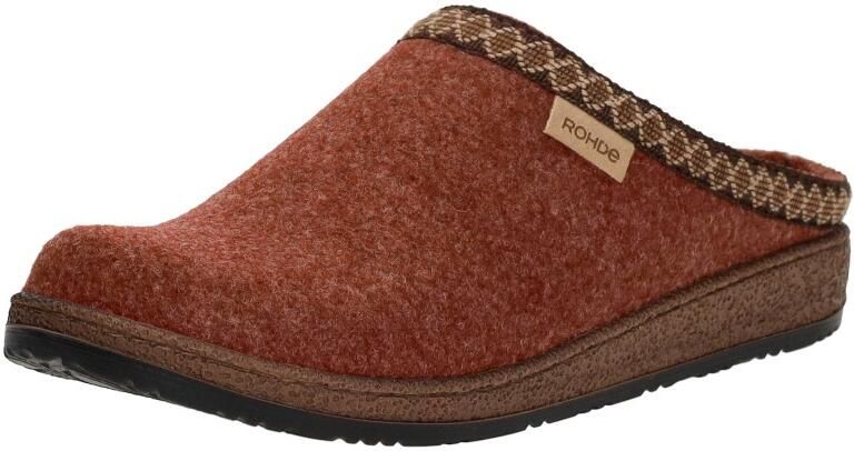 Rohde 6425 48 Pantoffel Open Sloffen Rood Bruin textiel Dames Rood Bruin - Foto 5