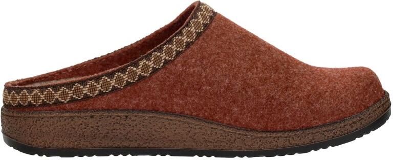 Rohde 6425 48 Pantoffel Open Sloffen Rood Bruin textiel Dames Rood Bruin