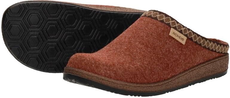 Rohde 6425 48 Pantoffel Open Sloffen Rood Bruin textiel Dames Rood Bruin - Foto 6