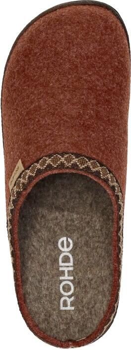Rohde 6425 48 Pantoffel Open Sloffen Rood Bruin textiel Dames Rood Bruin - Foto 3