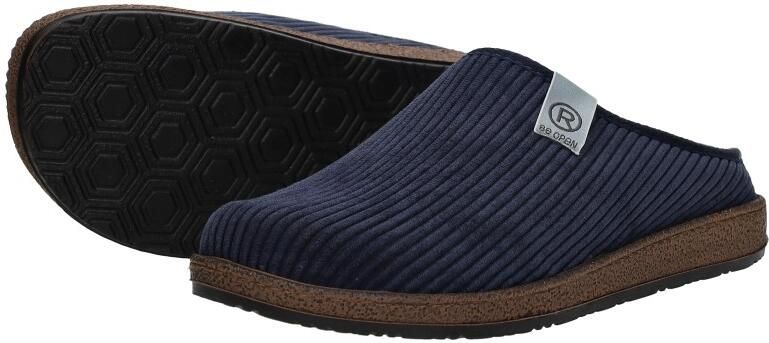 Rohde 6786 55 Pantoffel Open Sloffen Blauw Rib Textiel Heren Blauw - Foto 7