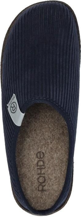 Rohde 6786 55 Pantoffel Open Sloffen Blauw Rib Textiel Heren Blauw - Foto 9
