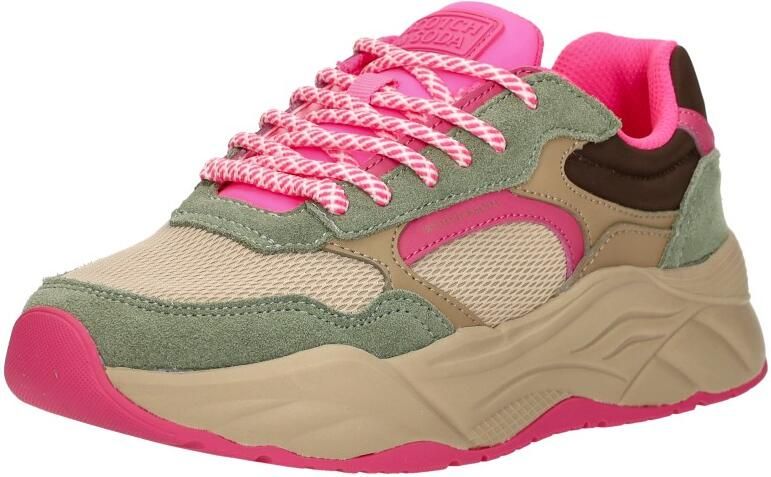 Scotch & Soda dames sneaker Scotch&Soda Celest groene suède met roze accenten - Foto 4