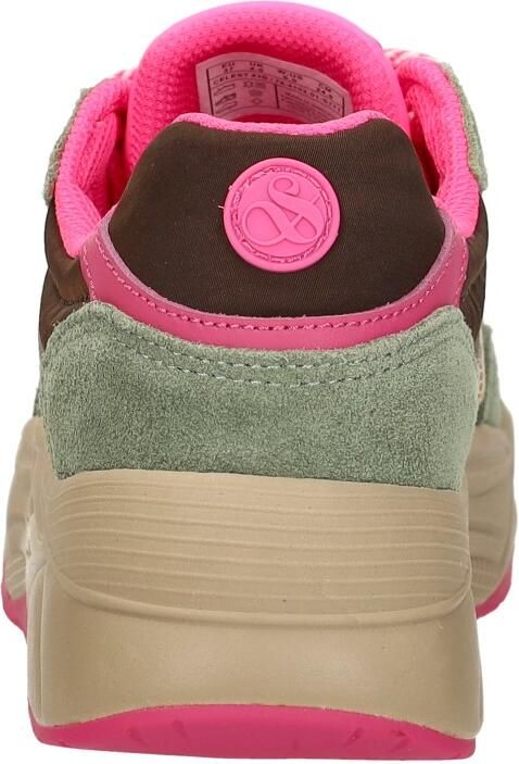 Scotch & Soda dames sneaker Scotch&Soda Celest groene suède met roze accenten - Foto 5