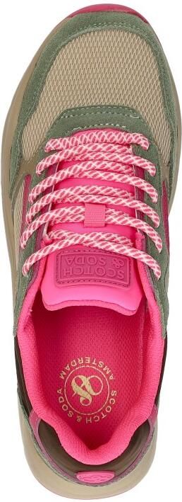 Scotch & Soda dames sneaker Scotch&Soda Celest groene suède met roze accenten - Foto 7