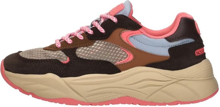 Scotch & Soda Scotch&Soda dames sneaker Celest 25 suède en mesh bruin beige roze - Foto 10