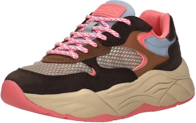 Scotch & Soda Scotch&Soda dames sneaker Celest 25 suède en mesh bruin beige roze - Foto 6