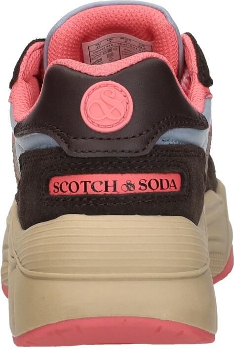 Scotch & Soda Scotch&Soda dames sneaker Celest 25 suède en mesh bruin beige roze - Foto 7