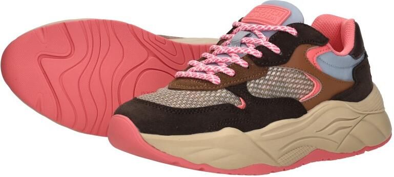 Scotch & Soda Scotch&Soda dames sneaker Celest 25 suède en mesh bruin beige roze - Foto 8